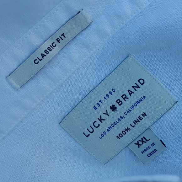 Lucky Brand Men's Pure Linen Short Sleeve Luxury Shirt - Picture 17 of 17